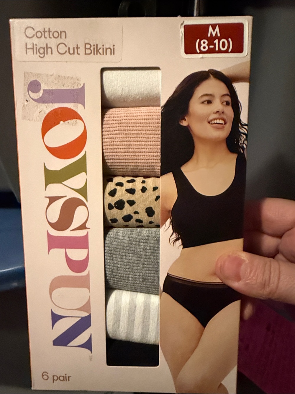 💜Joyspun Women’s High Cut Bikini tag-free 6 pack panties Size:Medium(8-10)